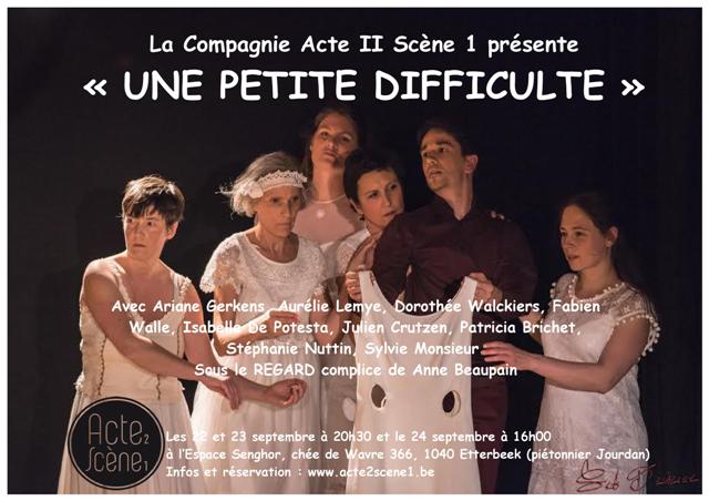 Reprise de notre spectacle « UNE PETITE DIFFICULTE » (extraits de Molière)